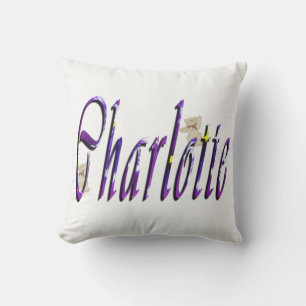 Cojín Decorativo Logotipo del nombre de los Chicas de Charlotte,