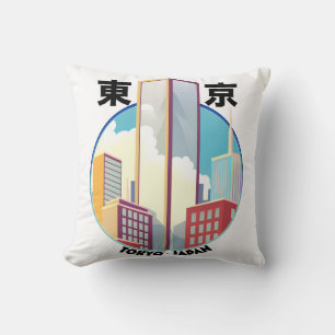 Cojín Decorativo logotipo del paisaje urbano de Tokio Japón