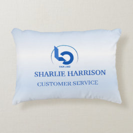 Cojín Decorativo Logotipo empresarial | Personal de empleados azul 