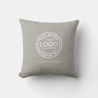 Cojín Decorativo Logotipo empresarial promocional Gris cálido