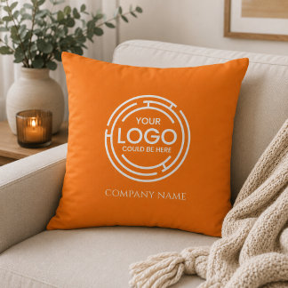 Cojín Decorativo Logotipo empresarial Promocional Marketing Naranja