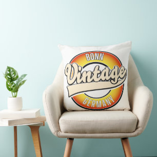 Cojín Decorativo logotipo estilo vintage de Bonn