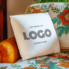 Cojín Decorativo Logotipo rectangular moderno blanco y negro