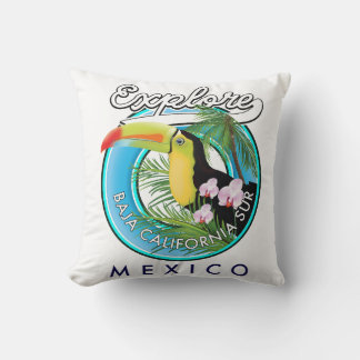 Cojín Decorativo Logotipo retro de Baja California Sur México