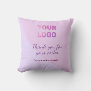 Cojín Decorativo Logotipo rosa morado conéctate con nosotros redes