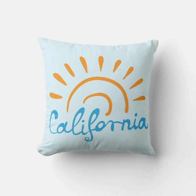 Cojín Decorativo Logotipo soleado de California (Anverso)