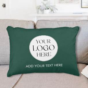 Cojín Decorativo Logotipo y texto promocional personalizado de la e