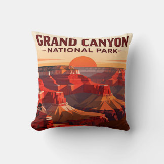 Cojín Decorativo Logro de excursionista de Grand Canyon de borde a