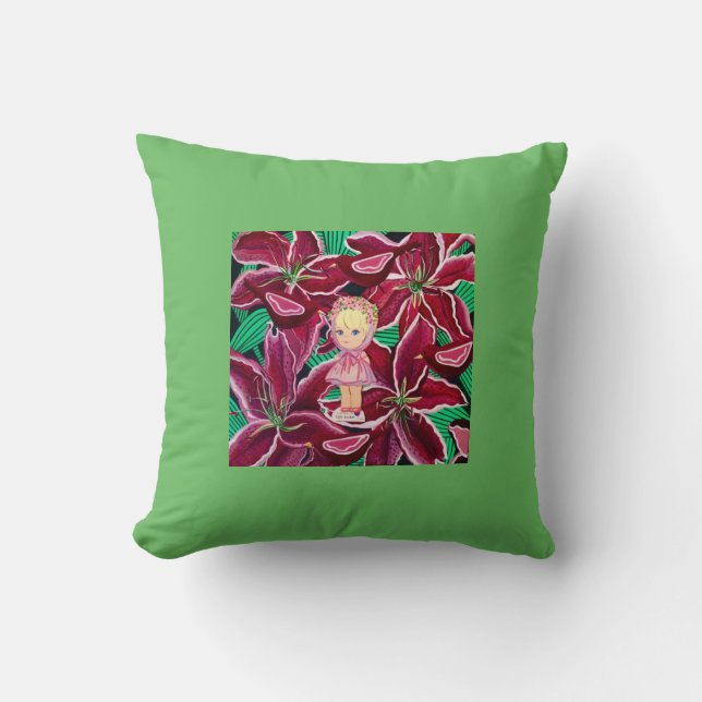 Cojín Decorativo Lola en Red Lilies Pillow (Anverso)