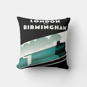 Cojín Decorativo Londres a Birmingham Train poser Impresión en lien