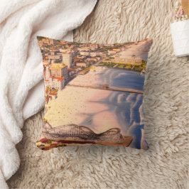 Cojín Decorativo Long Beach CA – Foto Retro del Paseo Marítimo Cost