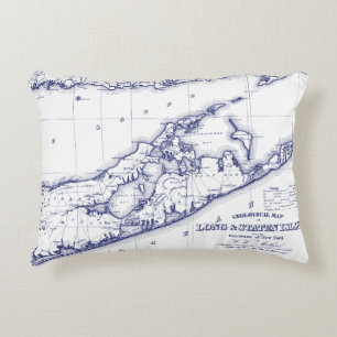 Cojín Decorativo Long Island The Hamptons Map VC