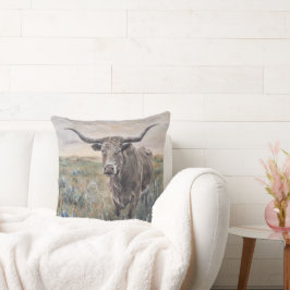 Cojín Decorativo "Longhorn" Pintado a mano