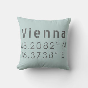 Cojín Decorativo Longitud de la latitud de Viena