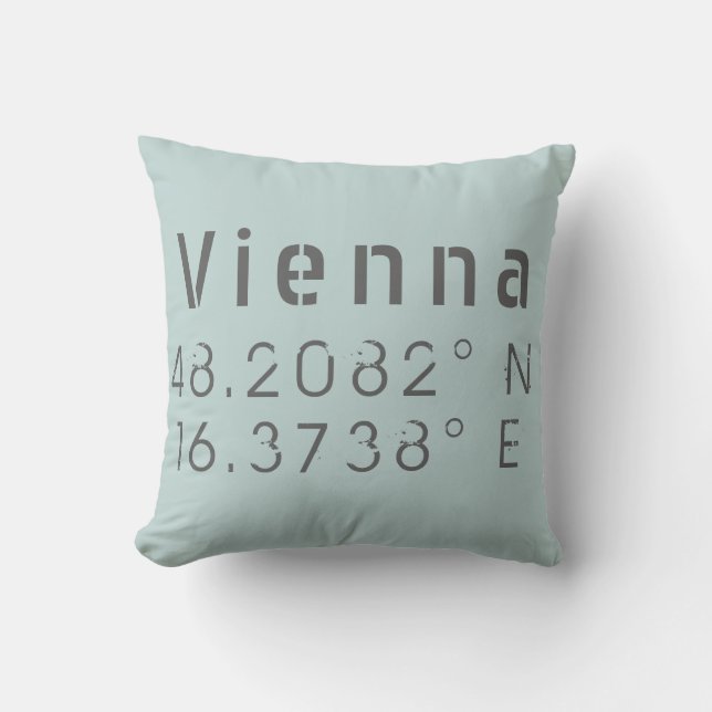 Cojín Decorativo Longitud de la latitud de Viena (Anverso)