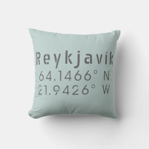 Cojín Decorativo Longitud de Reykjavík Latitude