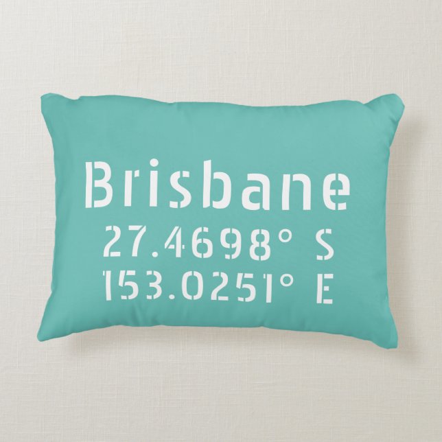 Cojín Decorativo Longitud del latido de Brisbane (Reverso)