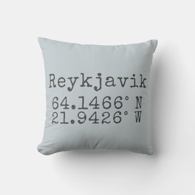 Cojín Decorativo Longitud del Reykjavik Belgium Latitude (Anverso)