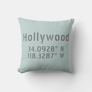 Cojín Decorativo Longitud Latitud de Hollywood