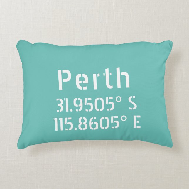 Cojín Decorativo Longitud Perth Latitude (Anverso)