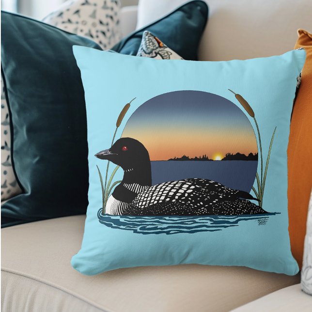Cojín Decorativo Loon Sunset Blue (Subido por el creador)