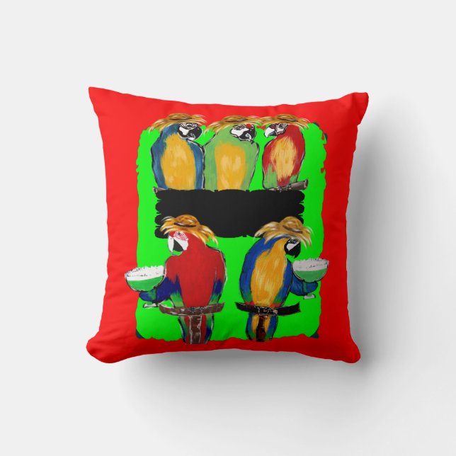 Cojín Decorativo Loritos de Fiesta (Anverso)