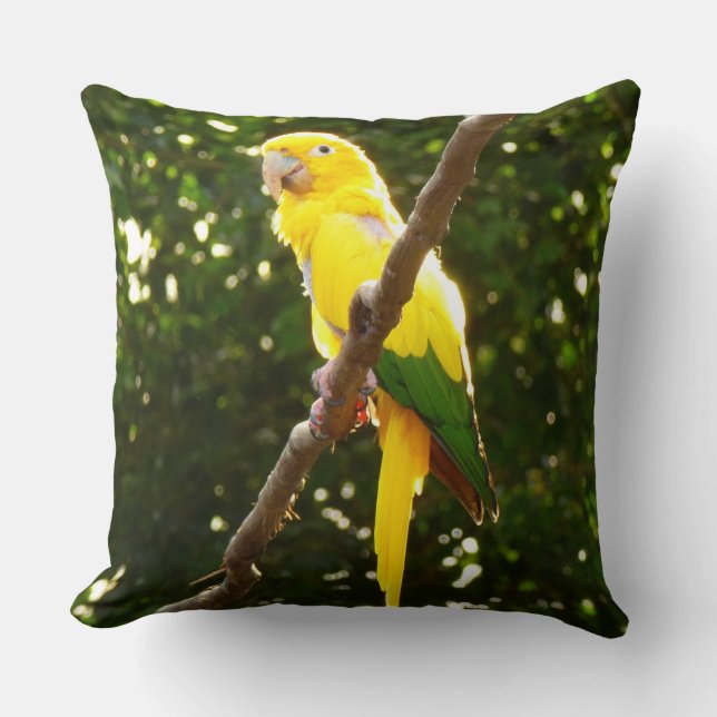 Cojín Decorativo Loro amarillo (Anverso)
