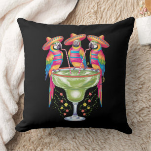 Cojín Decorativo Loro Cinco De Mayo Divertido Bebiendo Fiesta Mexic