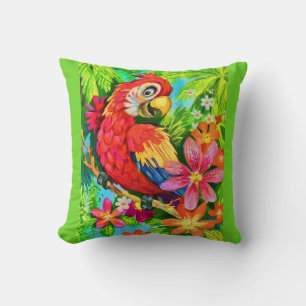 Cojín Decorativo loro colorido brillante