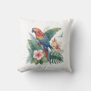 Cojín Decorativo Loro Con Flores