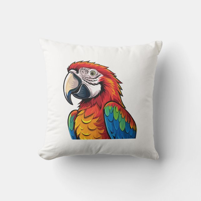 Cojín Decorativo Loro guacamayo (Anverso)