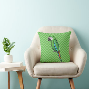 Cojín Decorativo Loro Guacamayo de Dibujos Animados Militares