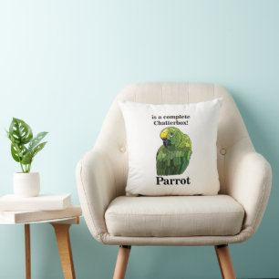 Cojín Decorativo Loro Guacamayo Pájaro Tropical Charlatán Divertido