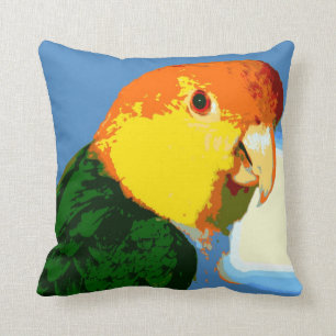 Cojín Decorativo Loro hinchado blanco del caique
