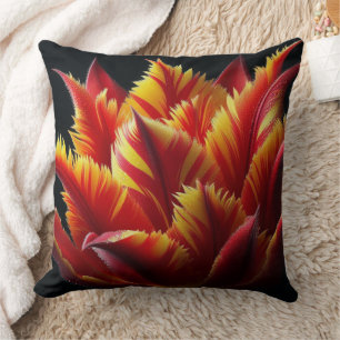 Cojín Decorativo Loro Tulip Floral rojo y amarillo