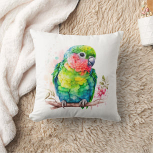 Cojín Decorativo Loro verde - Ave bebé