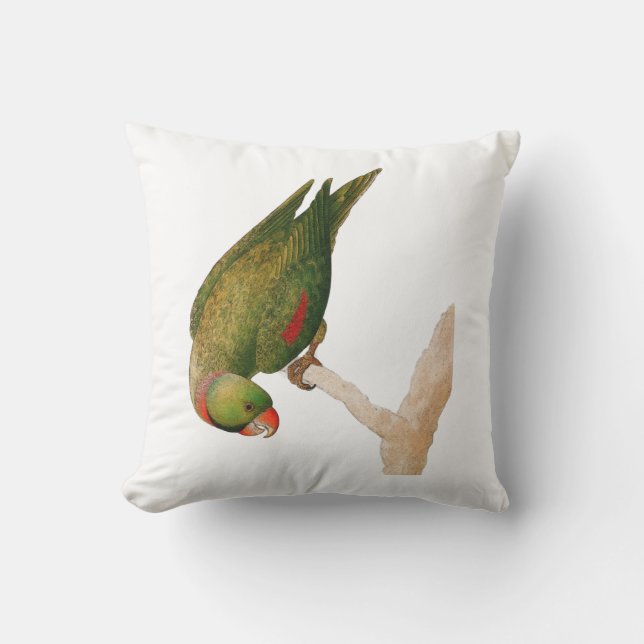 Cojín Decorativo Loro verde rojo (Anverso)