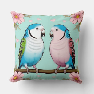 Cojín Decorativo Loros Ilustrativos Hermosos Juntos