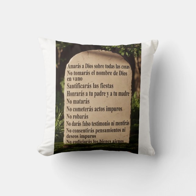 Cojín Decorativo Los 10 mandamientos (Anverso)