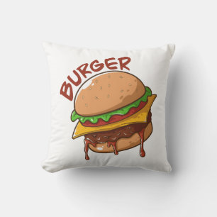 Cojín Decorativo Los amantes de la hamburguesa