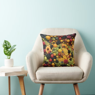 Cojín Decorativo Los Amantes De Las Frutas Tienen Una Plata De Frut