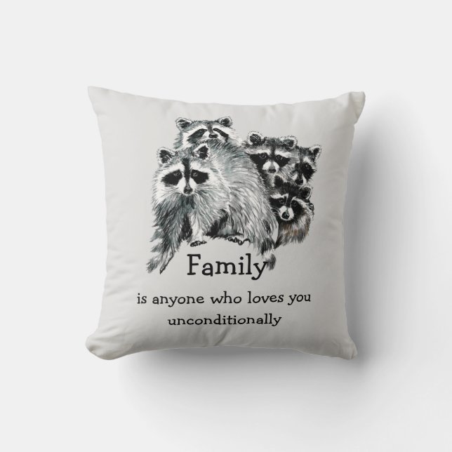 Cojín Decorativo Los amigos de Raccoon Family aman a los Navidades  (Anverso)