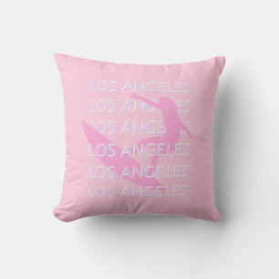 Cojín Decorativo Los Angeles Travel Art, California, Pink, Preppy