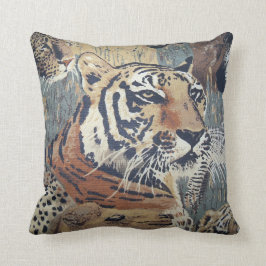 Cojín Decorativo Los animales de la fauna del gato grande del tigre