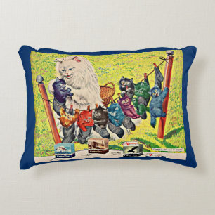 Cojín Decorativo Los años 1940 el gato y los gatitos de la tinta y