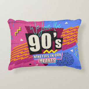 Cojín Decorativo Los años 90 y 80 poster. Amamos Los 90. Estilo ret