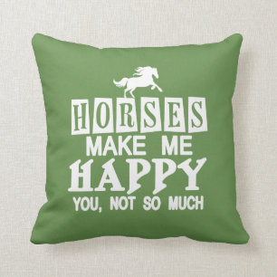 Cojín Decorativo Los caballos me hacen feliz
