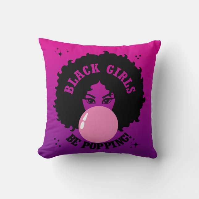 Cojín Decorativo Los Chicas negros están sacando una bolsa cosmétic (Anverso)