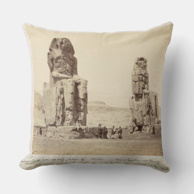 Cojín Decorativo Los colosos de Memnon, estatuas de Amenhotep III, (Anverso)