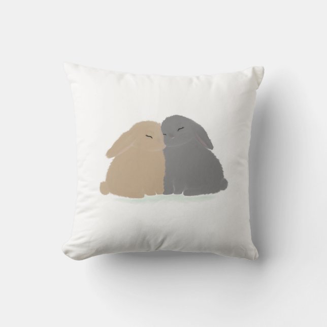Cojín Decorativo Los conejitos del amor  (Anverso)